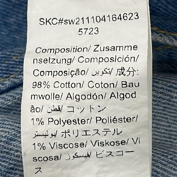 Distressed Tattered Detailing Blue Ripped Button Up Denim Jacket - Picture 14 of 15